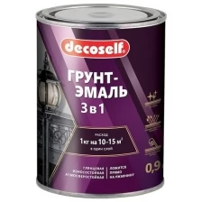 Декоселф грунт-эмаль голубая (0,9кг) глянцевая / DECOSELF грунт-эмаль 3 в1 голубая (0,9кг) глянцевая